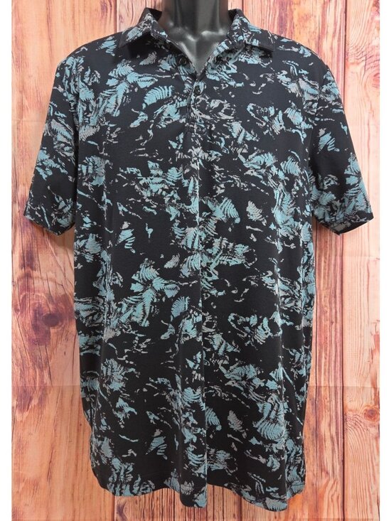 Travis Mathew Other - Travis Mathew Black & Blue Abstract Print Mens Polo Large Pima Cotton Blend